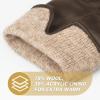 imageOZERO Leather Womens Gloves Winter Sheepskin Wool Warm Womens Gloves with Touchscreen Fingers for Cold WeatherBrown