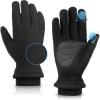 imageOZERO Warm Winter Gloves for Women Touchscreen 2Layers Polar Fleece Gloves for Gold Weather Texting RunningBlack