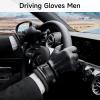 imageOZERO Mens Winter Gloves Nappa Leather Warm Wool Touchscreen Dress Glove  Thermal Gifts for Dad or HusbandGrey