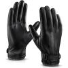 imageOZERO Mens Winter Gloves Nappa Leather Warm Wool Touchscreen Dress Glove  Thermal Gifts for Dad or HusbandGrey