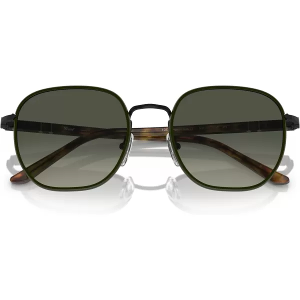 Persol Mens PO115SJ Square Sunglasses BlackGreen 54 mmPersol Mens PO115SJ Square Sunglasses BlackGreen 54 mm