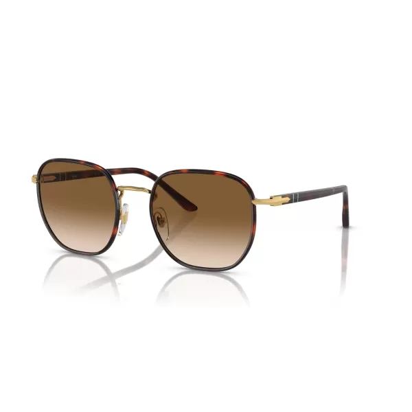 Persol Mens PO115SJ Square Sunglasses GoldHavana 52 mmPersol Mens PO115SJ Square Sunglasses GoldHavana 52 mm