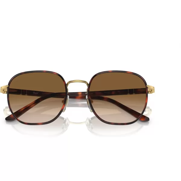 Persol Mens PO115SJ Square Sunglasses GoldHavana 52 mmPersol Mens PO115SJ Square Sunglasses GoldHavana 52 mm