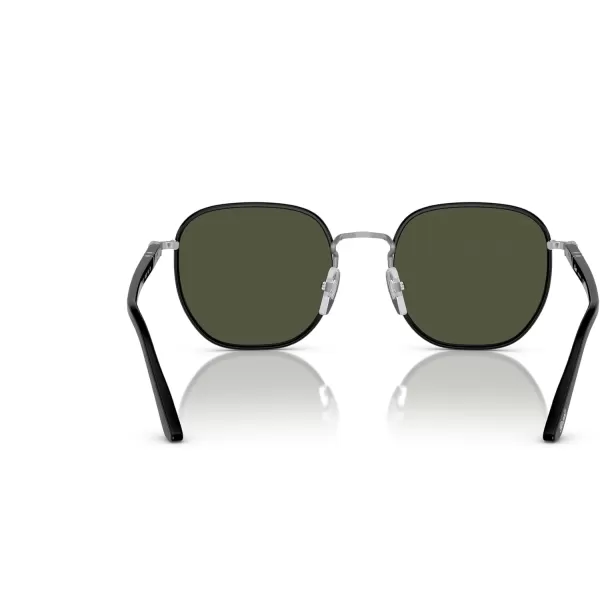 Persol Mens PO115SJ Square Sunglasses SilverBlack 52 mmPersol Mens PO115SJ Square Sunglasses SilverBlack 52 mm