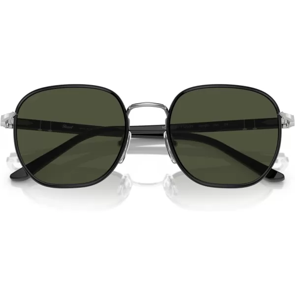 Persol Mens PO115SJ Square Sunglasses SilverBlack 52 mmPersol Mens PO115SJ Square Sunglasses SilverBlack 52 mm