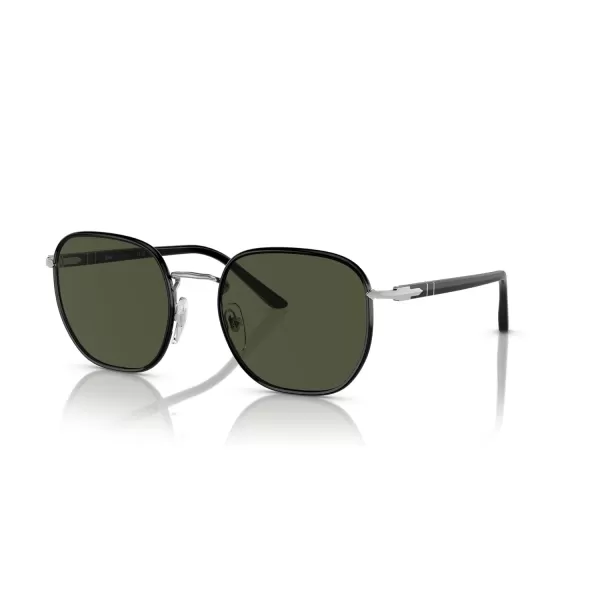 Persol Mens PO115SJ Square Sunglasses SilverBlack 52 mmPersol Mens PO115SJ Square Sunglasses SilverBlack 52 mm