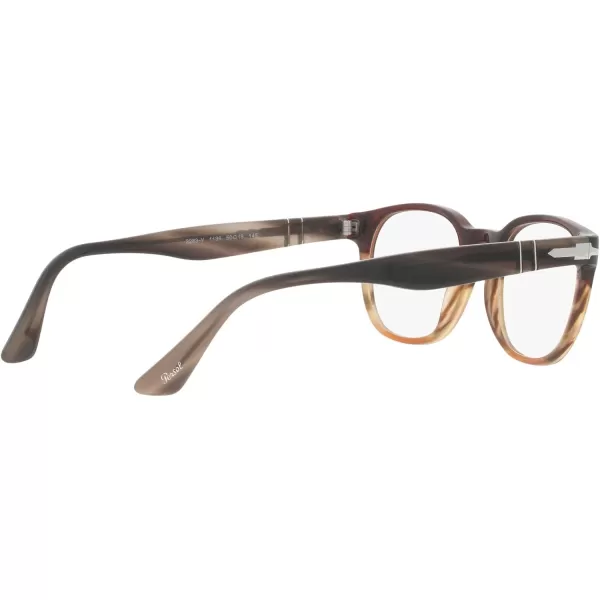 Persol Mens PO3283V Square Prescription Eyewear FramesBlack Gradient BrownDemo Lens