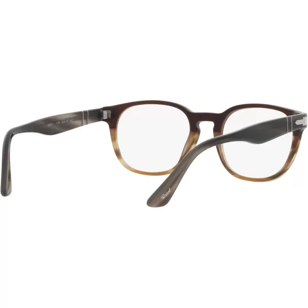 Persol Mens PO3283V Square Prescription Eyewear FramesBlack Gradient BrownDemo Lens