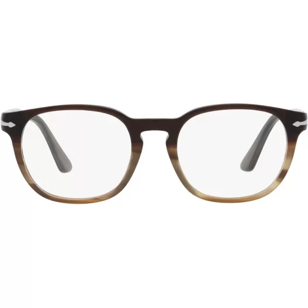 Persol Mens PO3283V Square Prescription Eyewear FramesBlack Gradient BrownDemo Lens