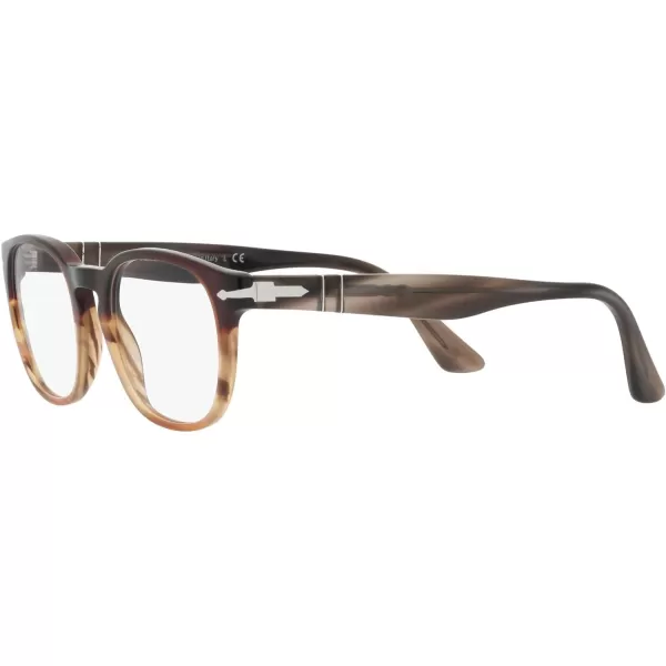 Persol Mens PO3283V Square Prescription Eyewear FramesBlack Gradient BrownDemo Lens