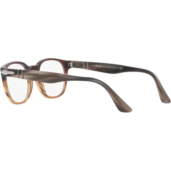 Persol Mens PO3283V Square Prescription Eyewear FramesBlack Gradient BrownDemo Lens