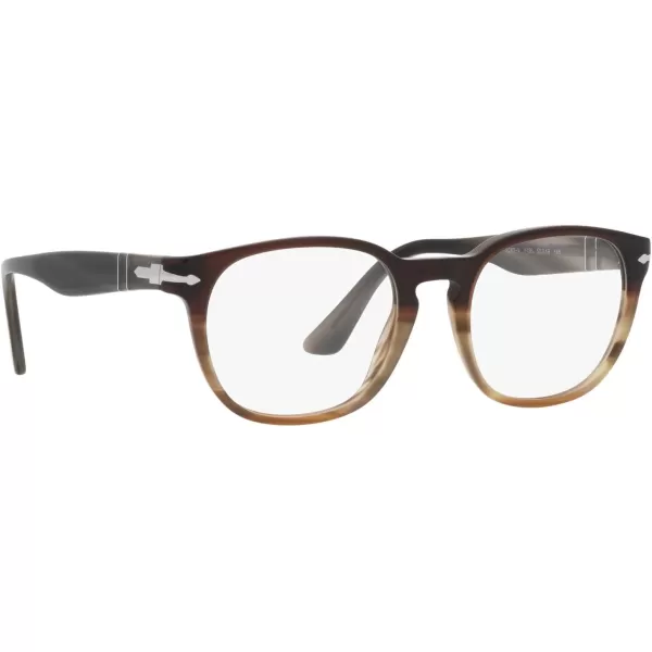 Persol Mens PO3283V Square Prescription Eyewear FramesBlack Gradient BrownDemo Lens