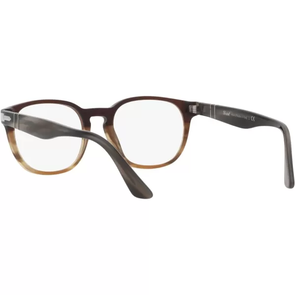 Persol Mens PO3283V Square Prescription Eyewear FramesBlack Gradient BrownDemo Lens