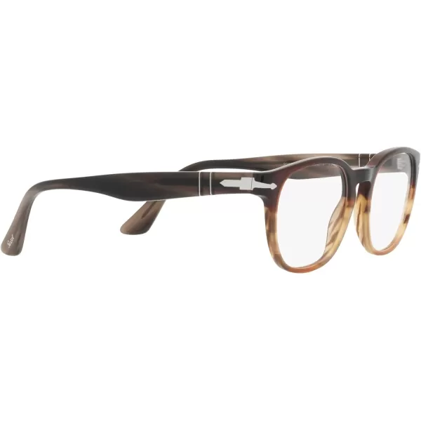 Persol Mens PO3283V Square Prescription Eyewear FramesBlack Gradient BrownDemo Lens