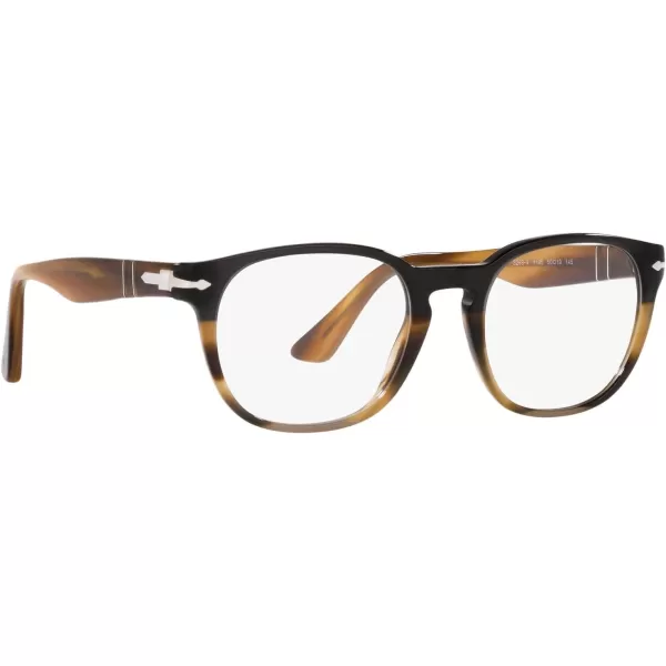 Persol Mens PO3283V Square Prescription Eyewear FramesBlack Gradient GreyDemo Lens