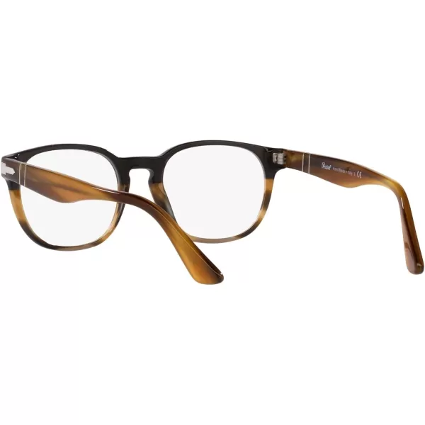 Persol Mens PO3283V Square Prescription Eyewear FramesBlack Gradient GreyDemo Lens