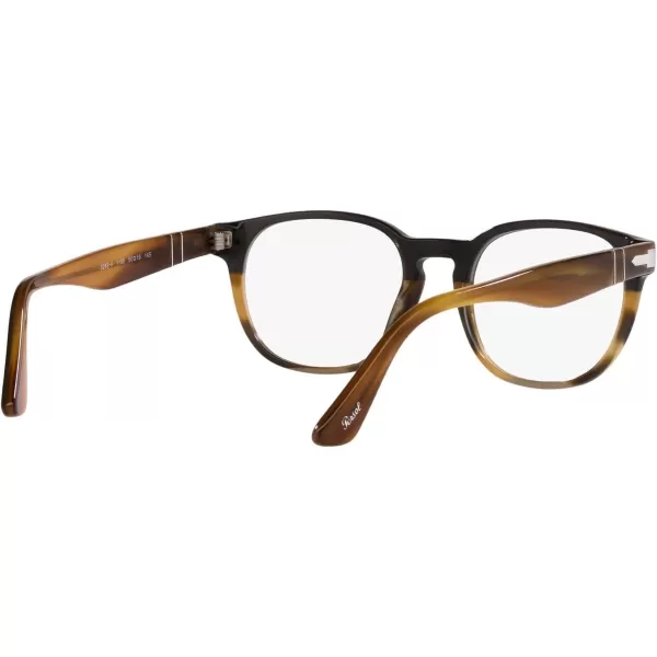 Persol Mens PO3283V Square Prescription Eyewear FramesBlack Gradient GreyDemo Lens