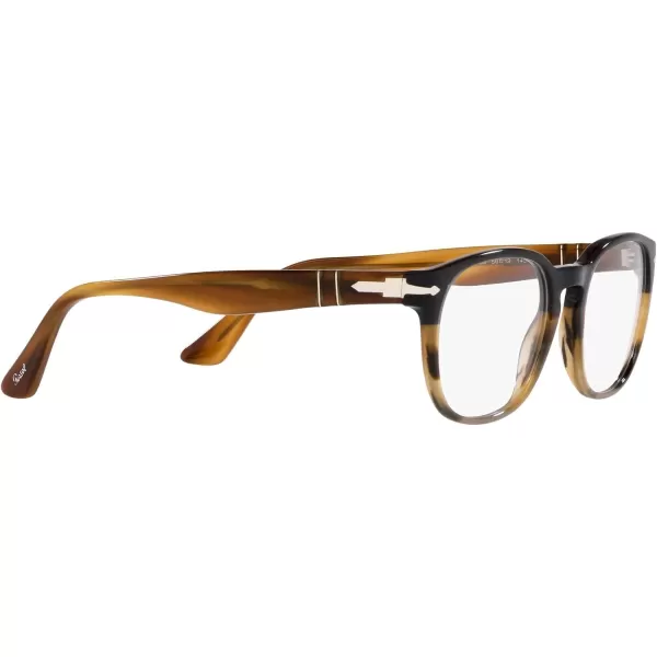 Persol Mens PO3283V Square Prescription Eyewear FramesBlack Gradient GreyDemo Lens