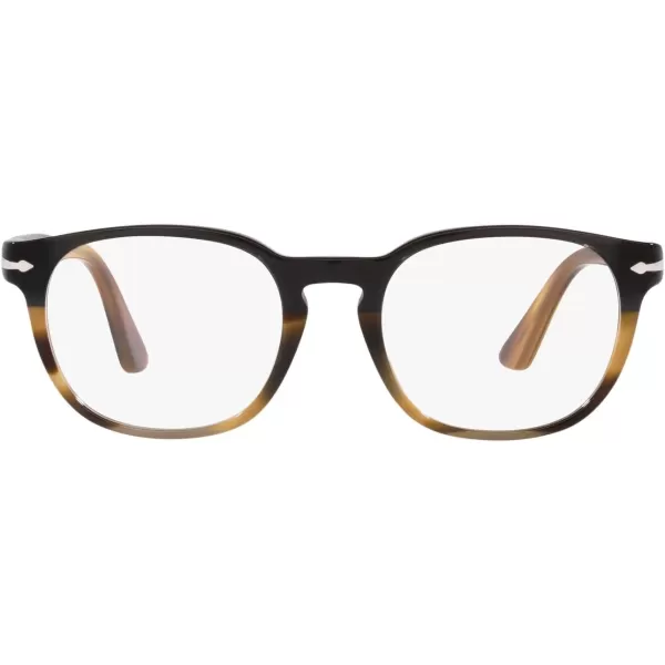 Persol Mens PO3283V Square Prescription Eyewear FramesBlack Gradient GreyDemo Lens