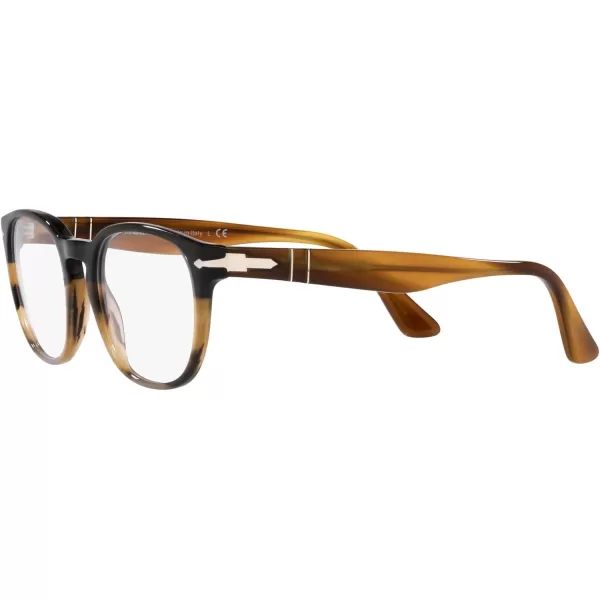 Persol Mens PO3283V Square Prescription Eyewear FramesBlack Gradient GreyDemo Lens