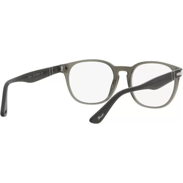 Persol Mens PO3283V Square Prescription Eyewear FramesTransparent Taupe GreyDemo Lens