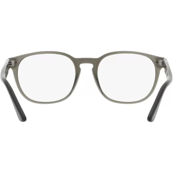 Persol Mens PO3283V Square Prescription Eyewear FramesTransparent Taupe GreyDemo Lens