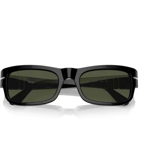 Persol Mens PO3326S Square Sunglasses Black 54 mmPersol Mens PO3326S Square Sunglasses Black 54 mm