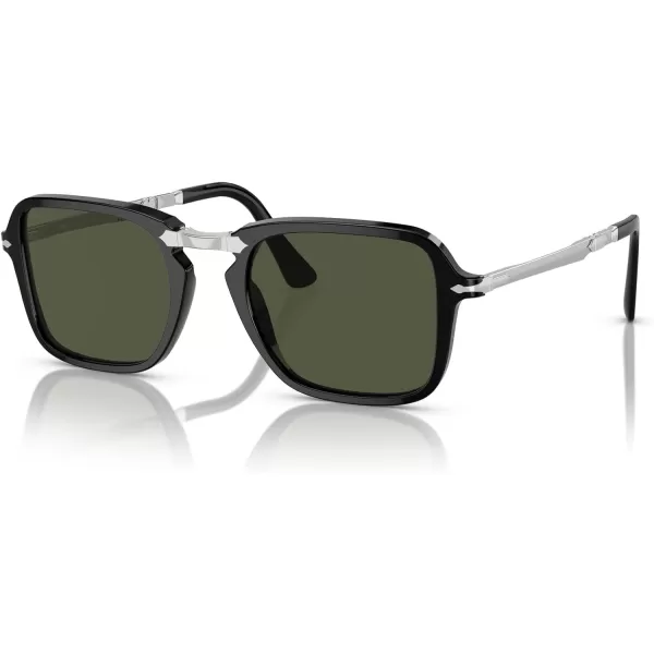 Persol Mens PO3330S Rectangular Sunglasses Black 51 mmPersol Mens PO3330S Rectangular Sunglasses Black 51 mm