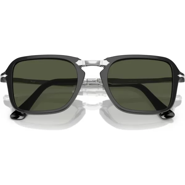 Persol Mens PO3330S Rectangular Sunglasses Black 51 mmPersol Mens PO3330S Rectangular Sunglasses Black 51 mm