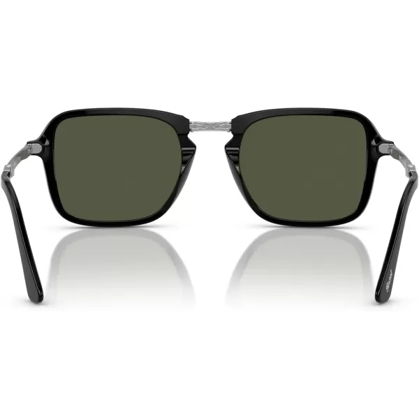 Persol Mens PO3330S Rectangular Sunglasses Black 51 mmPersol Mens PO3330S Rectangular Sunglasses Black 51 mm