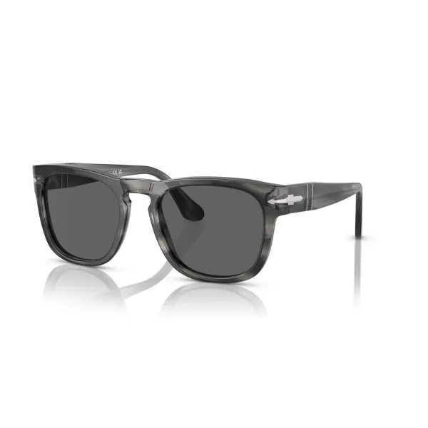 Persol Mens PO3333S Elio Square Sunglasses Striped Grey 51 mmPersol Mens PO3333S Elio Square Sunglasses Striped Grey 51 mm