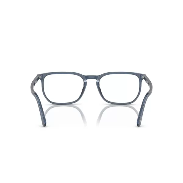 Persol Mens PO3339V Round Prescription Eyewear Frames Transparent Denim BlueDemo Lens 56 mmPersol Mens PO3339V Round Prescription Eyewear Frames Transparent Denim BlueDemo Lens 56 mm