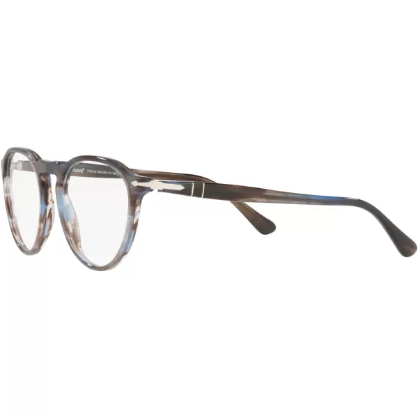 Persol Mens Po3286v Round Prescription Eyewear FramesStriped BlueDemo Lens