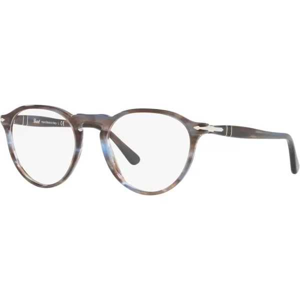 Persol Mens Po3286v Round Prescription Eyewear FramesStriped BlueDemo Lens