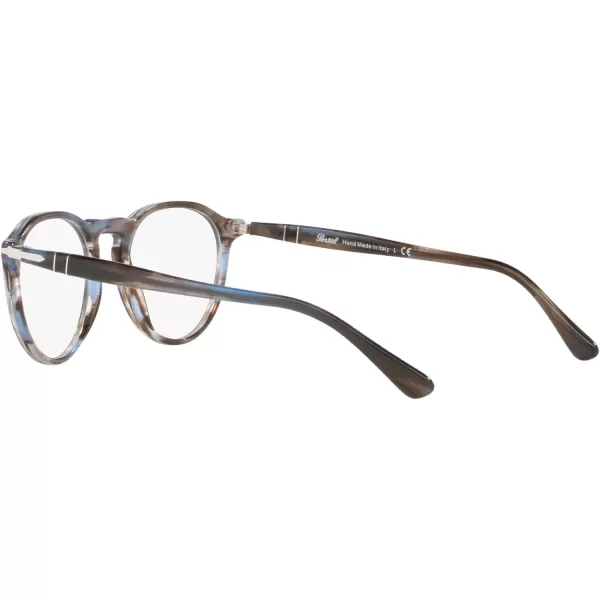 Persol Mens Po3286v Round Prescription Eyewear FramesStriped BlueDemo Lens