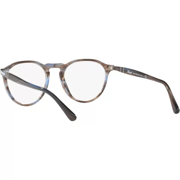 Persol Mens Po3286v Round Prescription Eyewear FramesStriped BlueDemo Lens