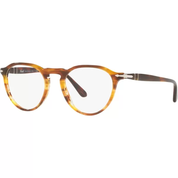 Persol Mens Po3286v Round Prescription Eyewear FramesStriped RedDemo Lens