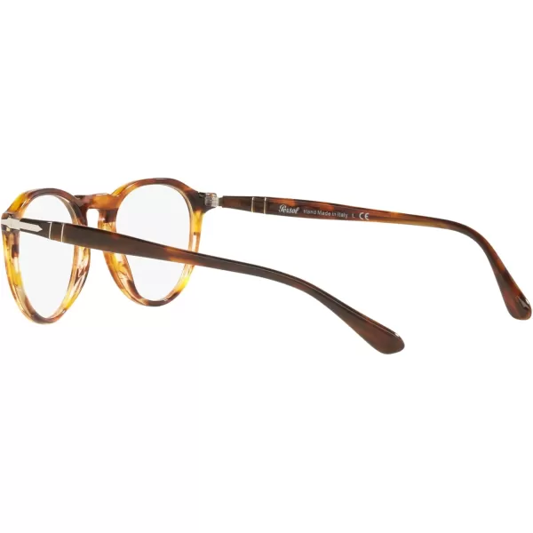 Persol Mens Po3286v Round Prescription Eyewear FramesStriped RedDemo Lens