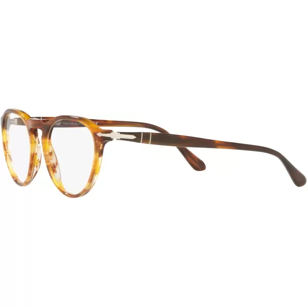 Persol Mens Po3286v Round Prescription Eyewear FramesStriped RedDemo Lens