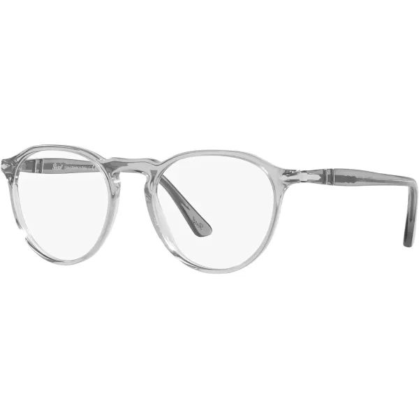 Persol Mens Po3286v Round Prescription Eyewear FramesTransparent GreyDemo Lens