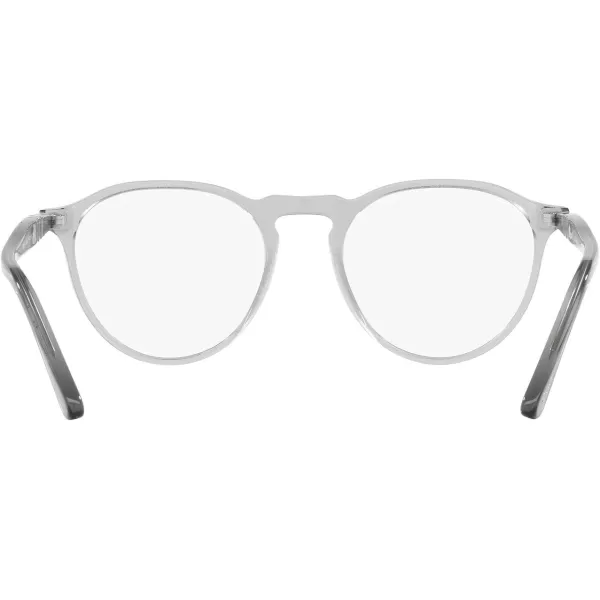 Persol Mens Po3286v Round Prescription Eyewear FramesTransparent GreyDemo Lens