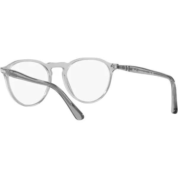 Persol Mens Po3286v Round Prescription Eyewear FramesTransparent GreyDemo Lens