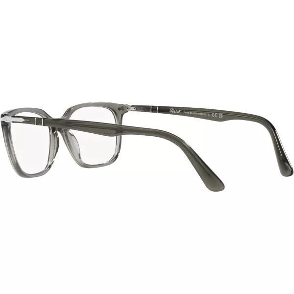 Persol Mens Po3298v Rectangular Prescription Eyewear FramesTaupe Grey TransparentDemo Lens