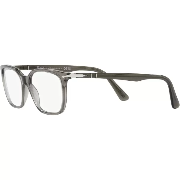 Persol Mens Po3298v Rectangular Prescription Eyewear FramesTaupe Grey TransparentDemo Lens