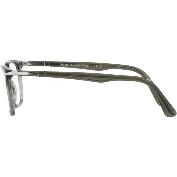 Persol Mens Po3298v Rectangular Prescription Eyewear FramesTaupe Grey TransparentDemo Lens