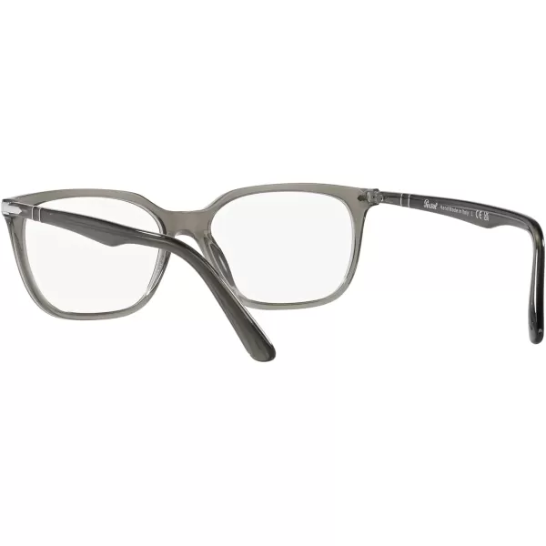 Persol Mens Po3298v Rectangular Prescription Eyewear FramesTaupe Grey TransparentDemo Lens