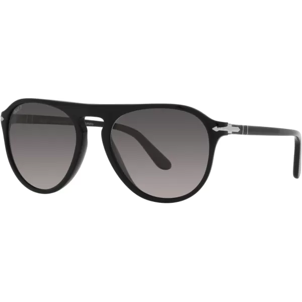 Persol Mens Po3302s Aviator SunglassesBlackGrey Gradient Polarized