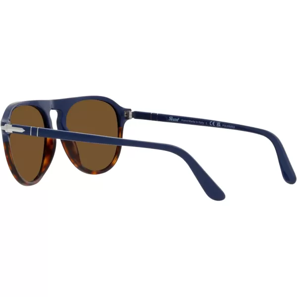 Persol Mens Po3302s Aviator SunglassesBlueHavanaBrown Polarized