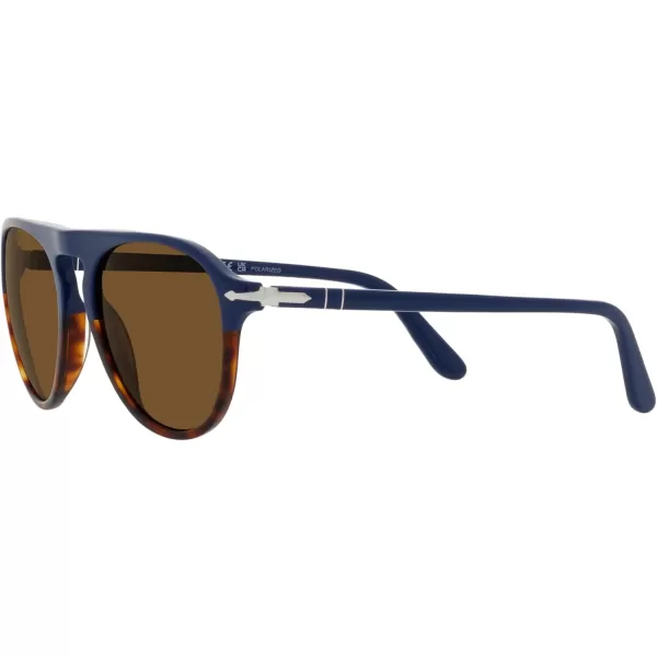 Persol Mens Po3302s Aviator SunglassesBlueHavanaBrown Polarized