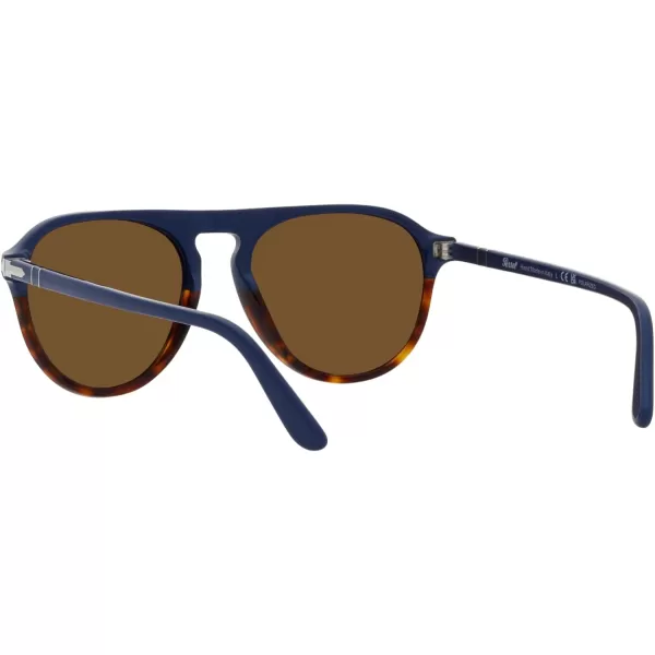 Persol Mens Po3302s Aviator SunglassesBlueHavanaBrown Polarized